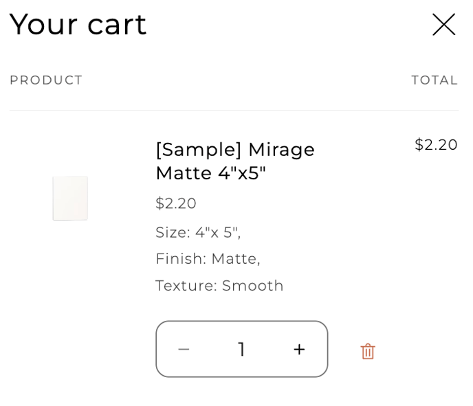 SAMPLE IN CART